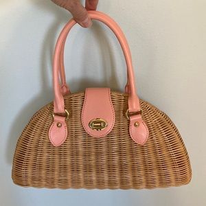 Banana Republic Summer Peach Wicker Straw Bag